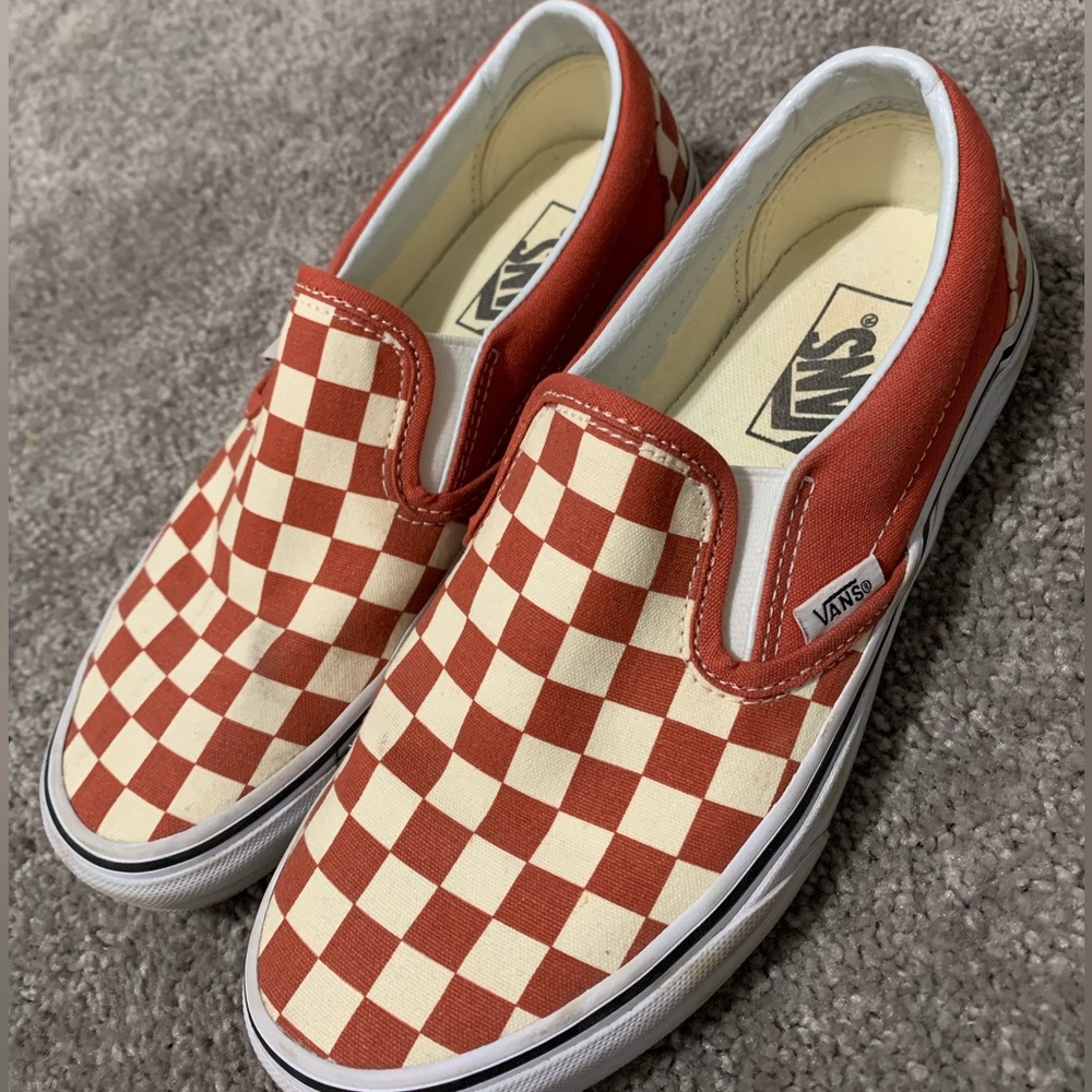Orange Checkered Vans